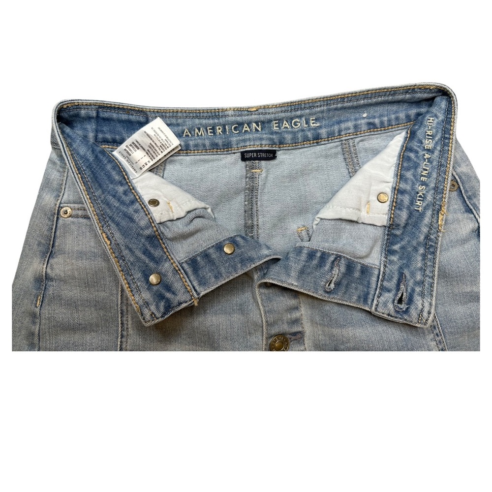 American Eagle Front Button Jeans Mini Skirt Size… - image 4